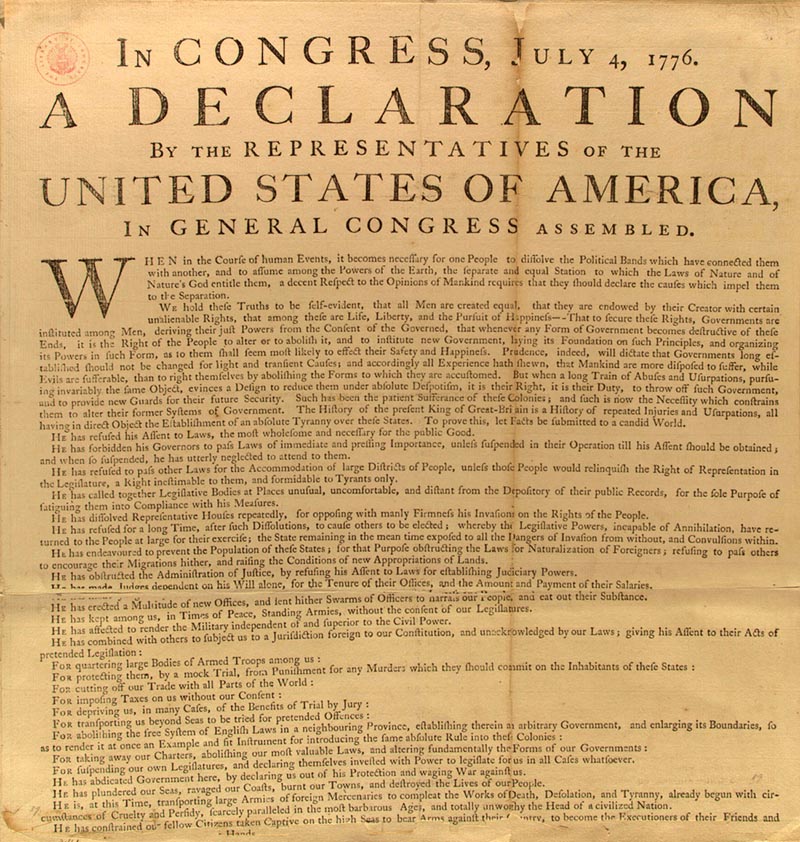 The Unanimous Declaration Of The Thirteen United States Of America 